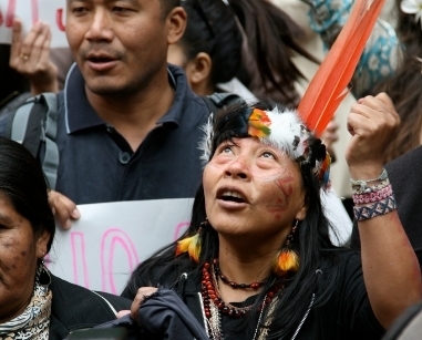 Protest against Belo Monte dam. (©International Rivers)