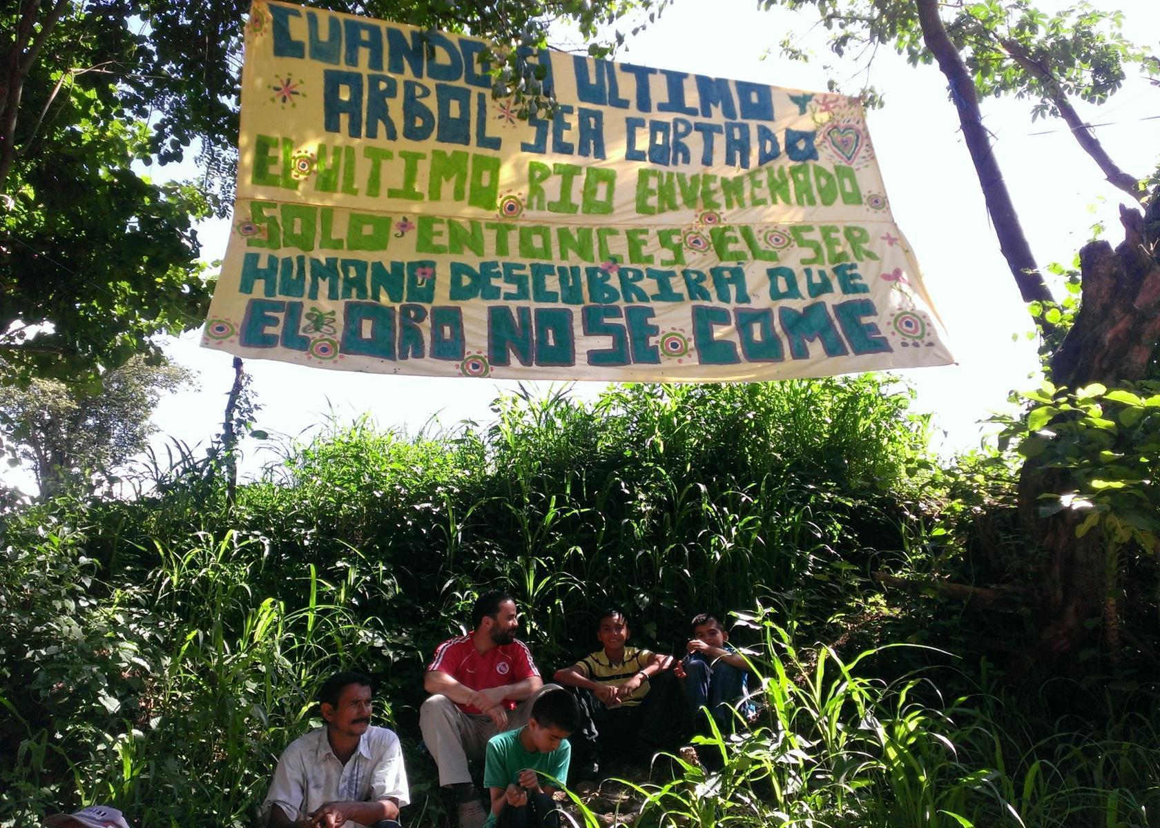 Campamento de protesta en La Puya, Guatemala