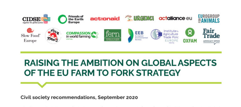 Raising the ambition on global aspects of the EU farm to fork strategy